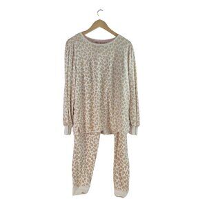Kate Spade Leopard Print Pajama Set XL Ultra Soft Cozy Lounge Sleepwear